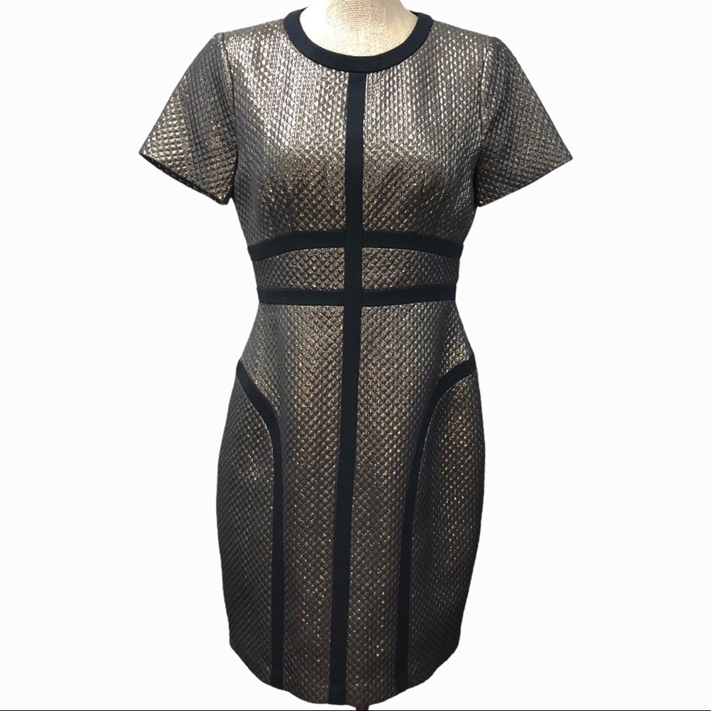 Pim + LARKIN gold metallic‎ mini dress
